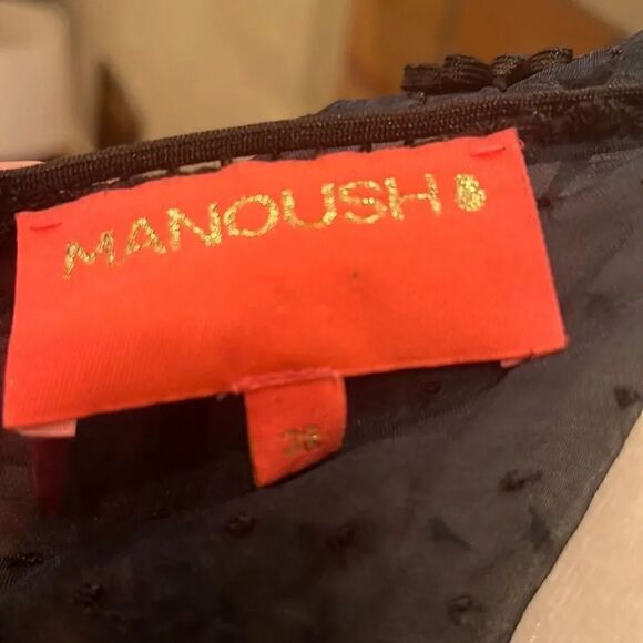 Manoush sheer black mesh top with floral appliqués, size S! - Picture 9 of 9